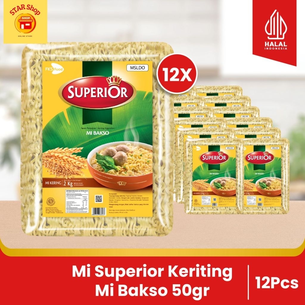 

Paket Bundling - Mi Superior Keriting - Mi Bakso - 12 Keping - 50gr - 12pcs