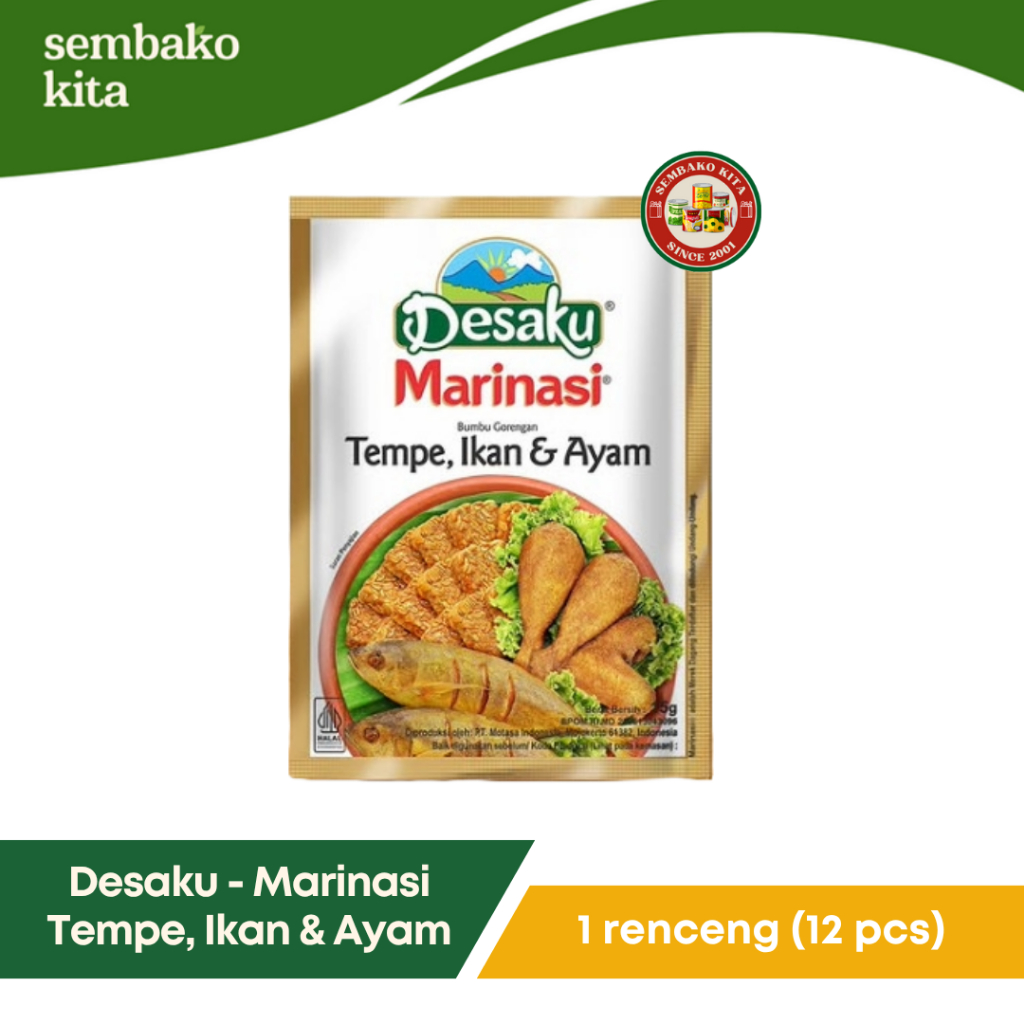

Desaku – Bumbu Marinasi Tempe, Ikan, & Ayam 1 Renceng