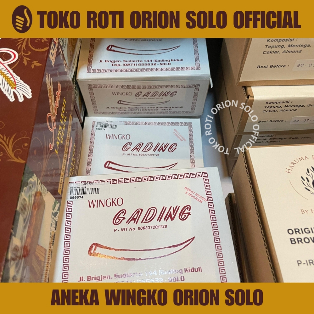 

Aneka Wingko Orion Solo - Wingko Gading - Wingko Mawar - Yangko Aneka Rasa SMN