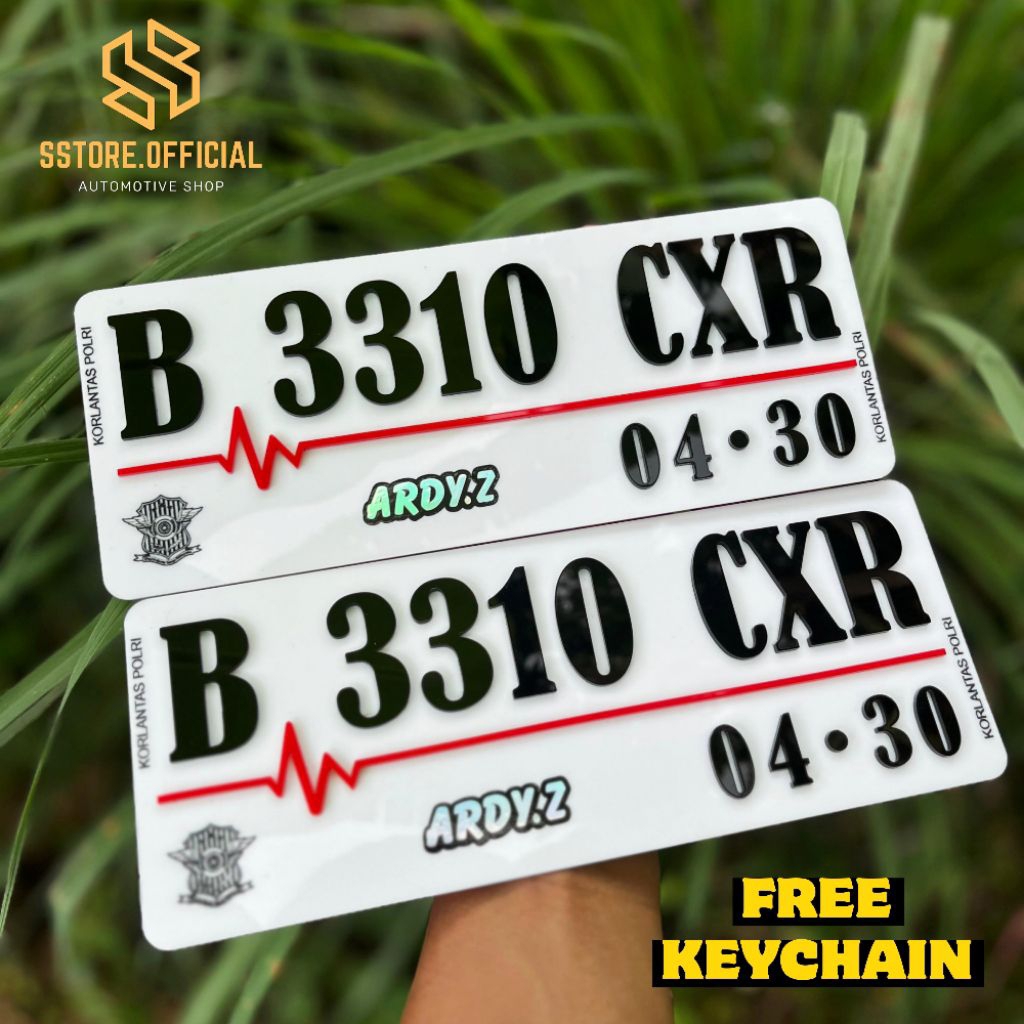 VARIASI PLAT AKRILIK MOTOR HURUF TIMBUL UNIVERSAL