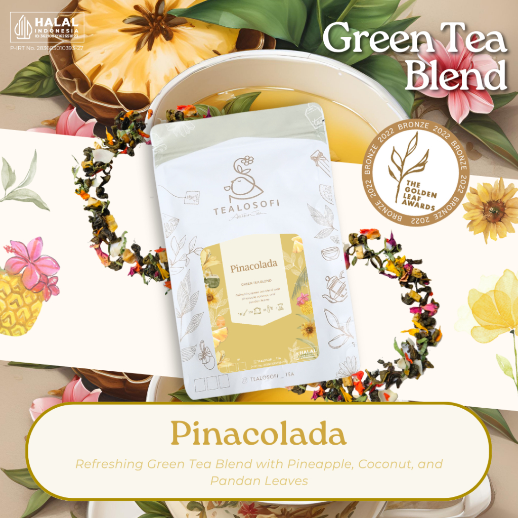 

Pinacolada Tea Blend - Tealosofi Artisan Green Tea - Ice Tea Nanas Teh