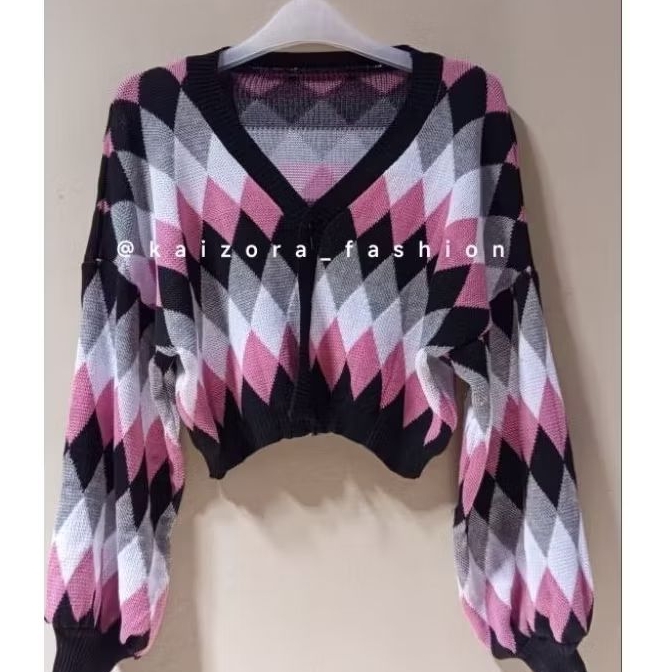 Cardigan Rajut (Motif Ketupat)