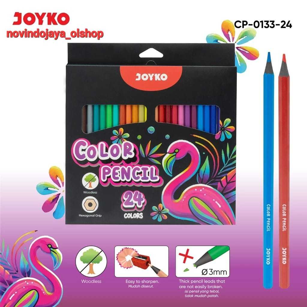 

PENSIL WARNA JOYKO HEXAGONAL COLOR PENSIL 24 WARNA CP-0133 TERMURAH ECER 1PCS