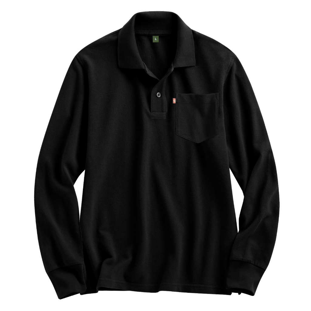 Polos20 | Kaos Polos Lengan Panjang Saku Pria / Kaos Kerah Seragam Polo Saku Polos Casual