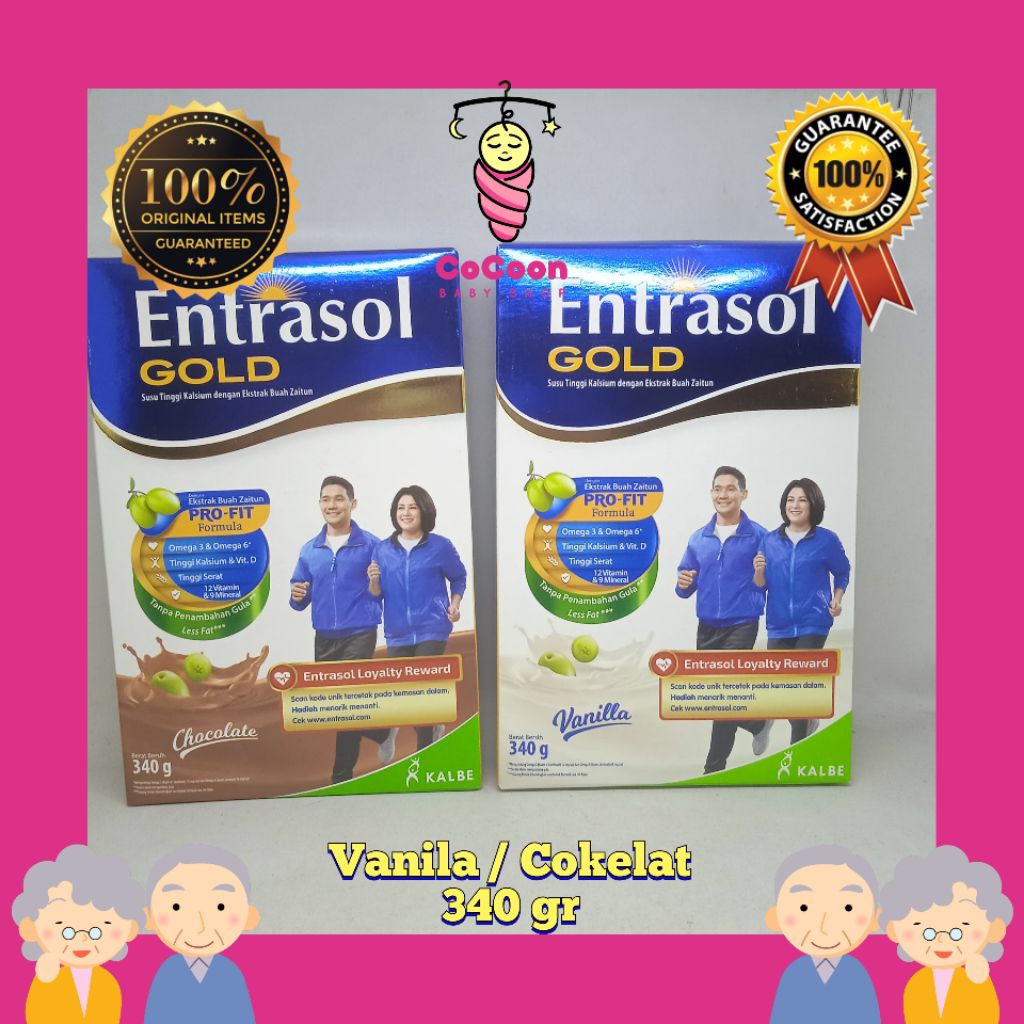 

Susu Dewasa Lansia Entrasol Gold Cokelat Vanila 340 gr