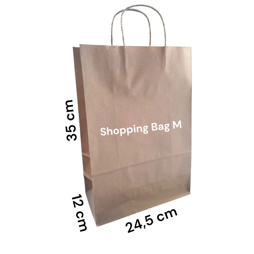 

Tas Belanja Kertas Kraft/Shopping Bag/Paper Bag Size M (10 PCS)