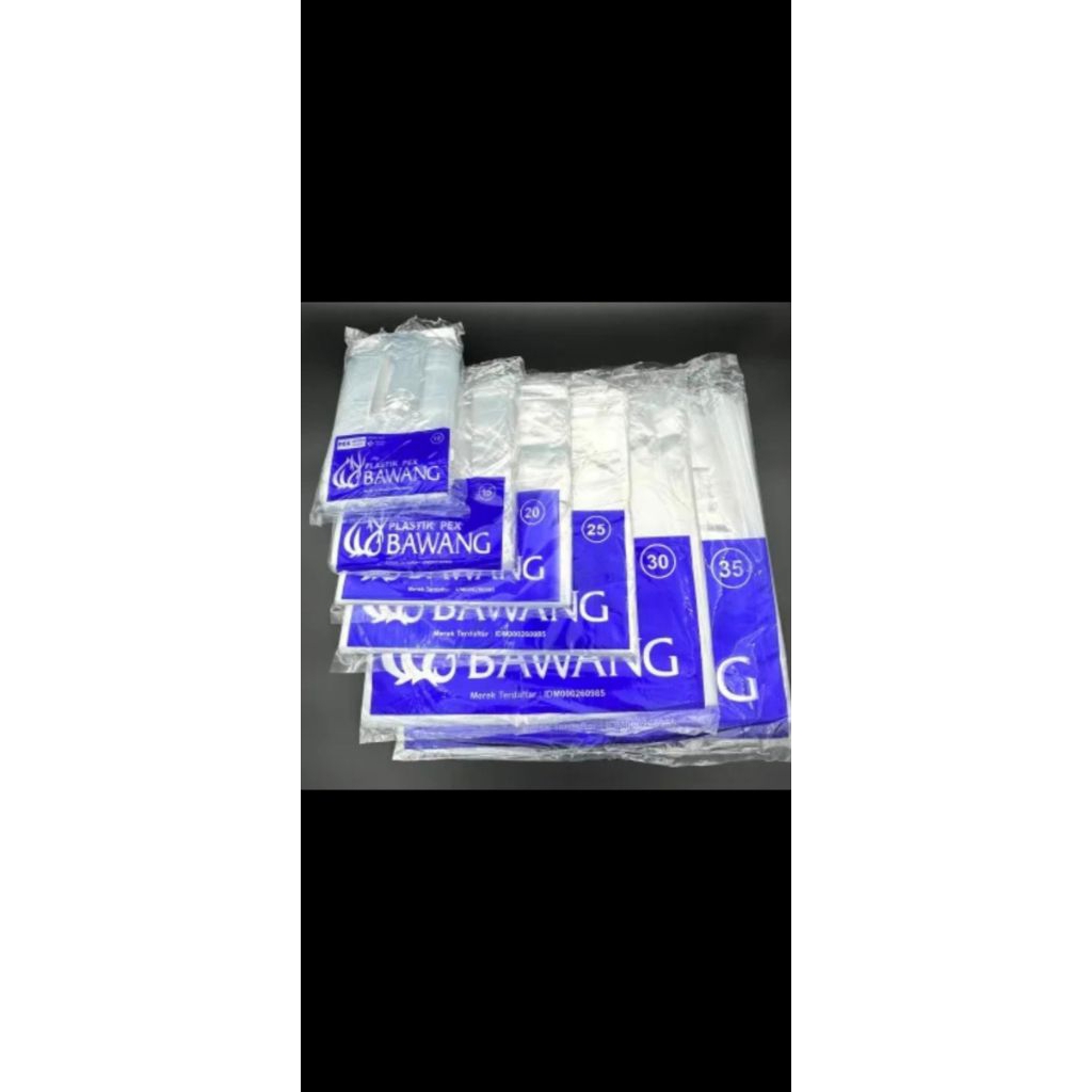 Kantong Plastik Bawang / Kresek Bening Premium PE PEX Ukuran 10 15 20 25 30 35 / Plastik Kresek Bawa