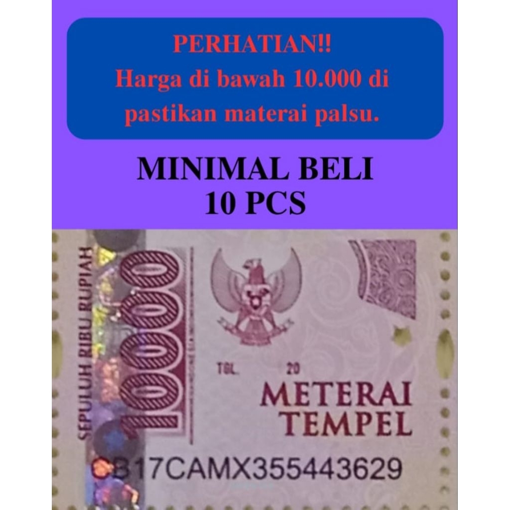 

Materai Asli Kantor Pos 10000