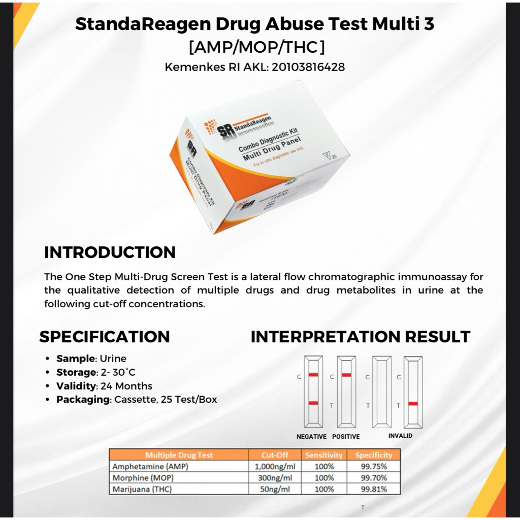 SR Multi 3 Parameter Drugtest/ Test Narkoba 3 p