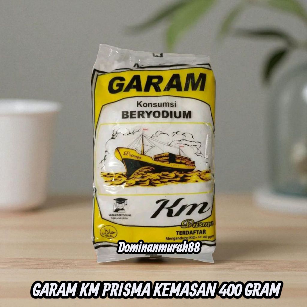

GARAM DAPUR CAP KM PRISMA KEMASAN 400 GRAM / GARAM BERYODIUM / GAREM / GARAM