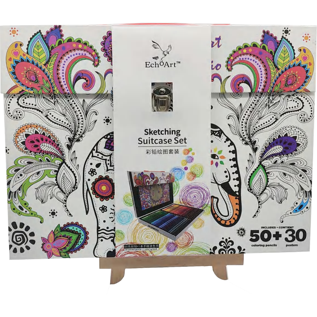 

Sketching Suitcase Set 50 Coloring Pencils ECHOART