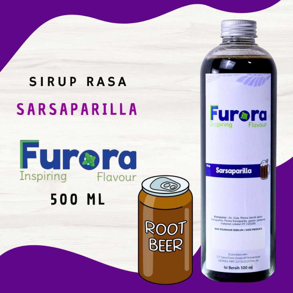 

Sirup Sarsaparilla 500 ml - Furora Syrup l Sirup Cafe l Rootbeer