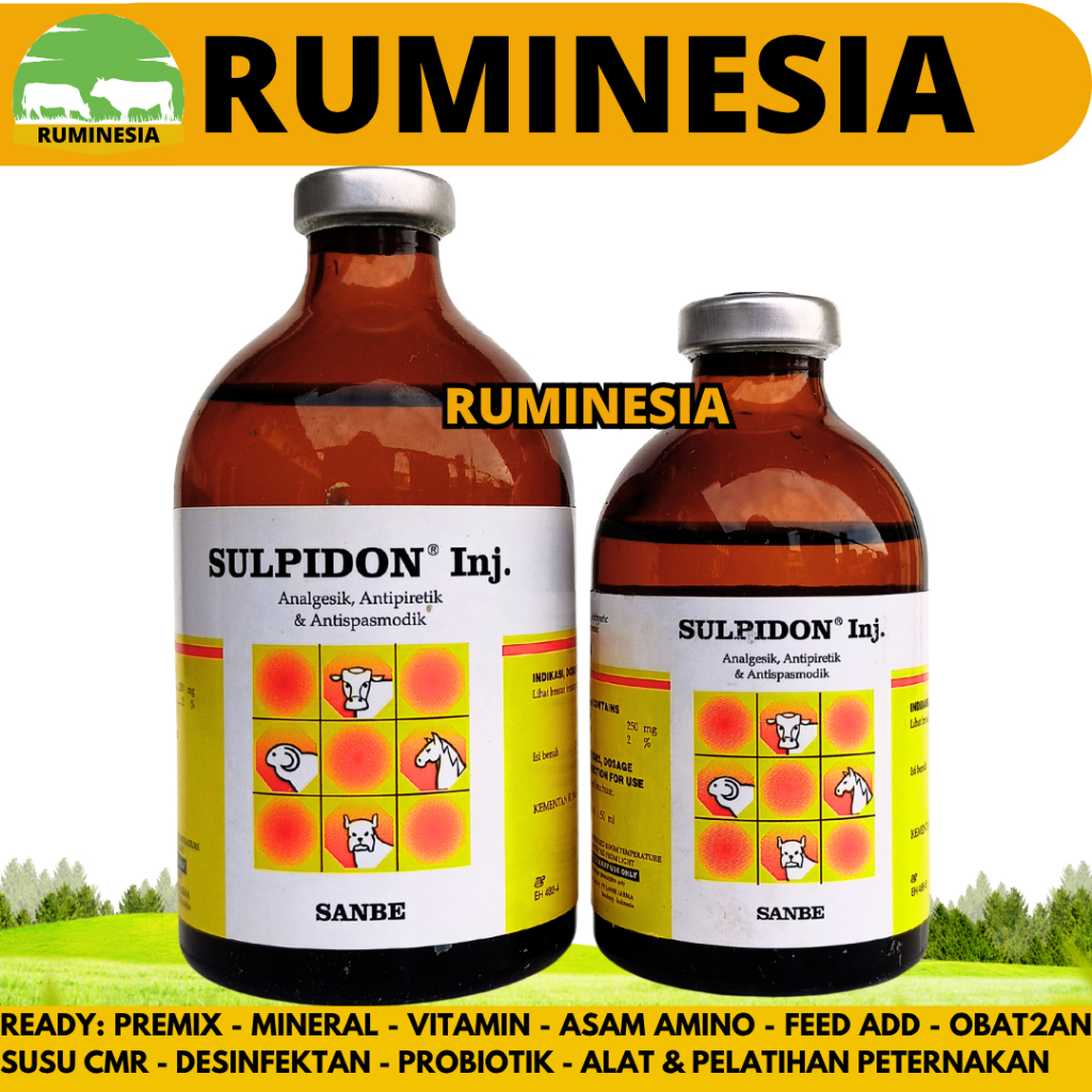 SULPIDON INJ 50ml SULPIDON 100ml - Obat Hewan pereda sakit hewan analgesik antipiretik antispasmodik
