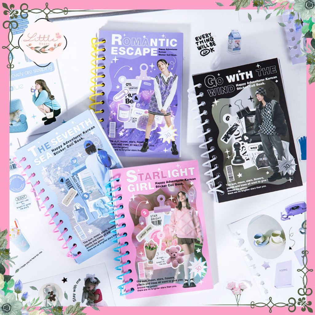 

Sticker Book Binder English Text Record Series Korean Ins Deco Style Scrapbook Kawaii DIY Journaling