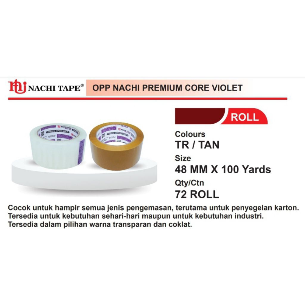

Lakban Nachi 2inch/48mm x 100 yard || Harga per roll/pcs