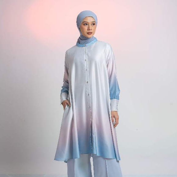 L Tunic Basic Ombre / Tunik Panjang / Busui Friendly / Kemeja Panjang / DAUKY