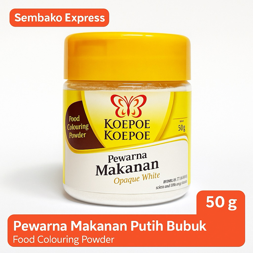 

Koepoe Koepoe Pewarna Makanan Putih Bubuk 50g – Food Colouring Powder