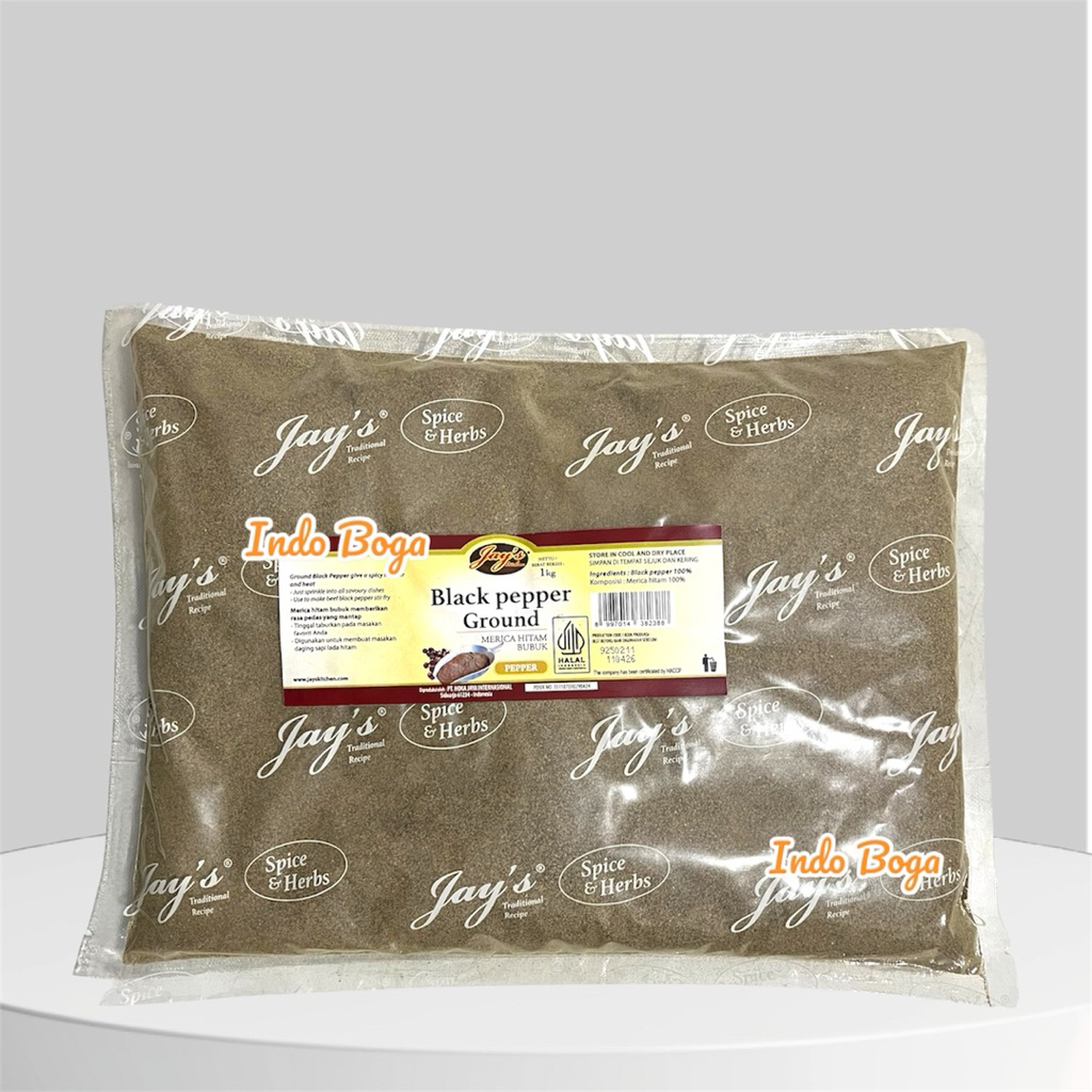 

Jays Black Pepper Ground 1 kg / jay’s lada hitam bubuk / merica hitam bubuk