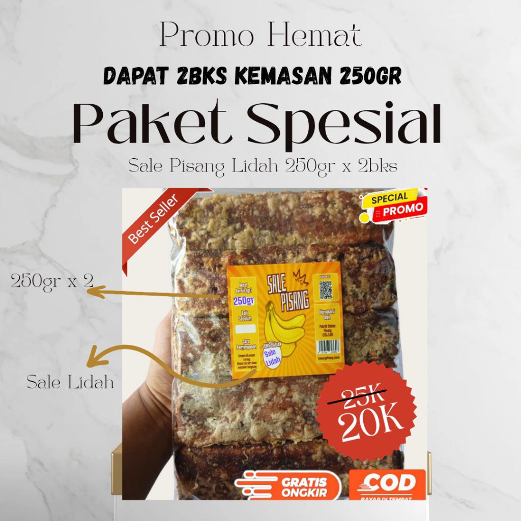 

Paket hemat sale pisang lidah original Kemasan 250gr x 2bks lebih murah