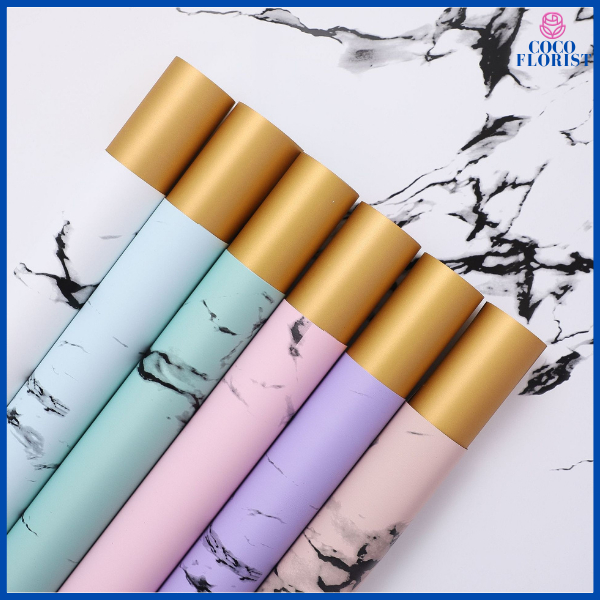 

Kertas Buket Bunga Gold Marble Buket Bunga Flower Wrapping Cellophane Marble Buket KB6105