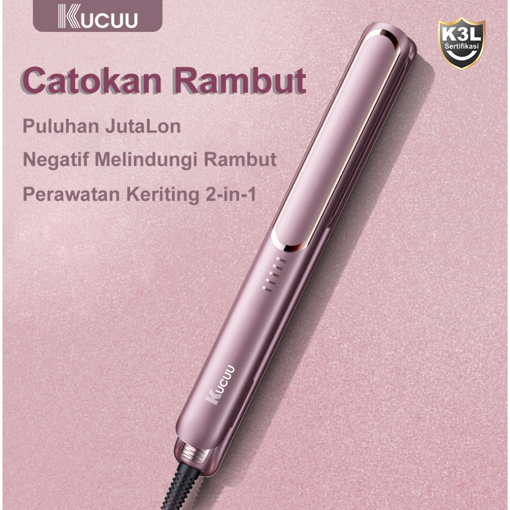 KUCUU Catokan Rambut catokan curly catok  2 in 1 Hair Straightener  Pemanasan Cepat Dalam 10 Detik