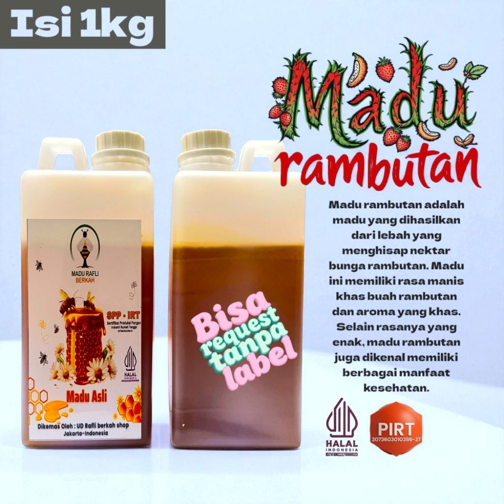 

Madu asli madu nekstar bunga rambutan premium 1kg