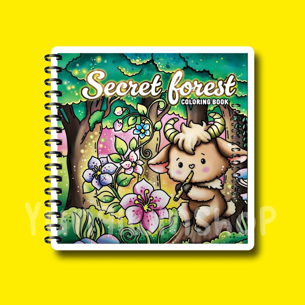 Coloring book Secret forest 30 pages aesthetic / healing coloring book / buku mewarnai anak/dewasa