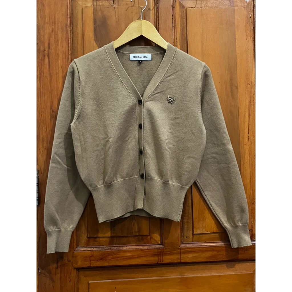 Preloved General Idea-Cardigan vneck mocca