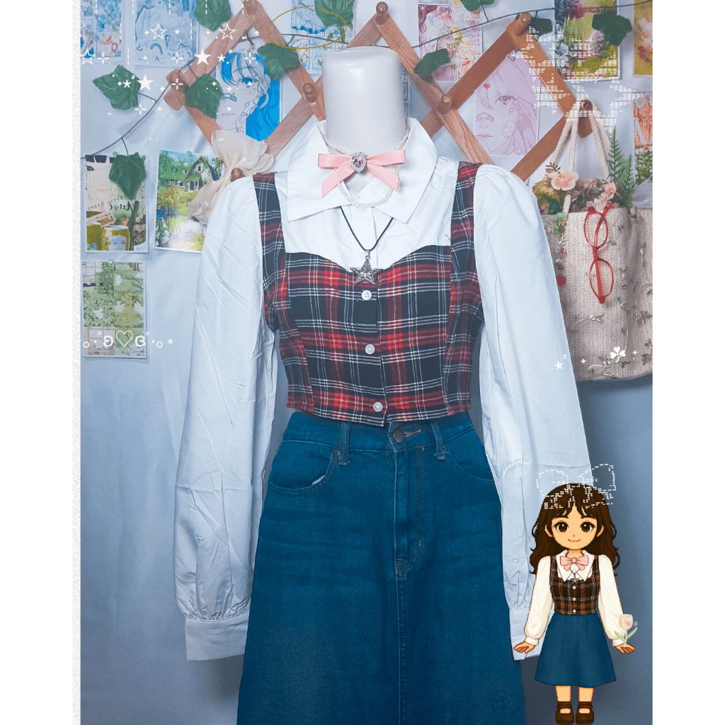 Academia fairy girl top style | coquette, fairycore, y2k, mori kei, kawaii, cottagore, vintage, doll