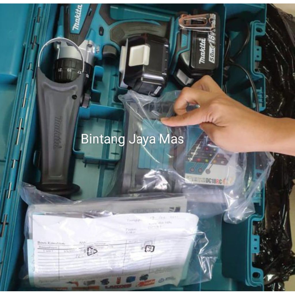 Mesin bor cordless Battere makita DHP458RTE