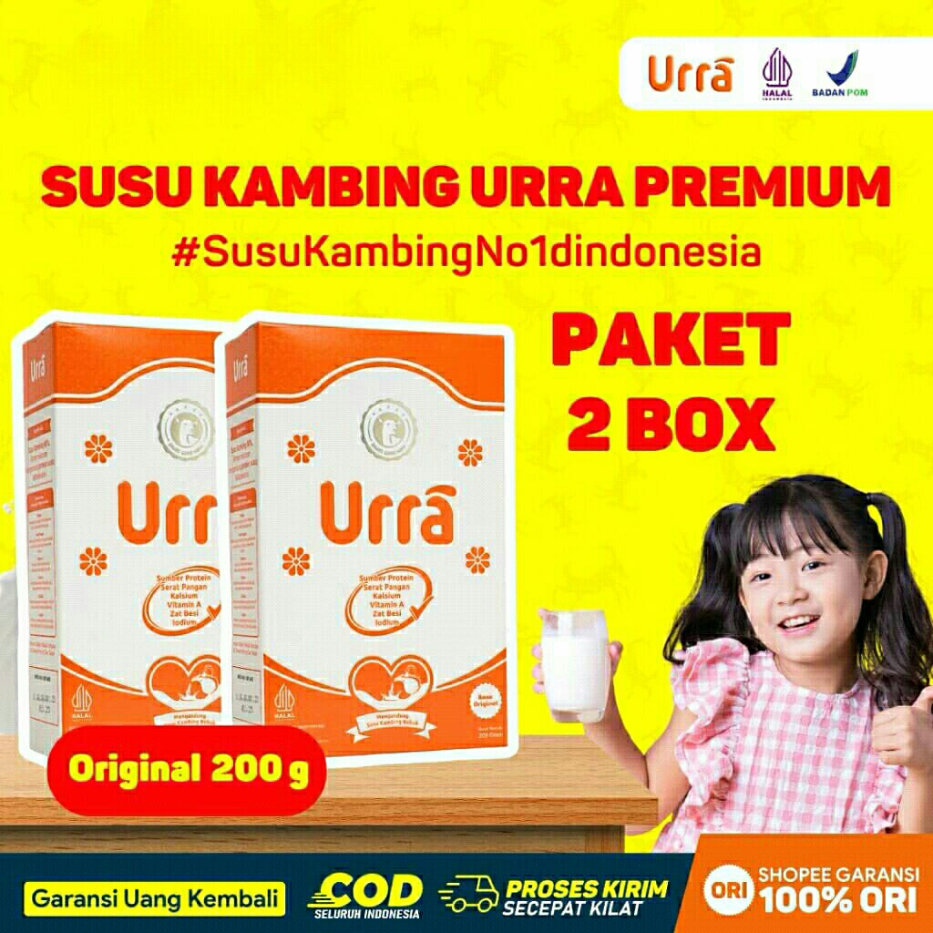 

[ PAKET 2 BOX ] SUSU URRA 200ml Susu Kambing Saanen Untuk Penambah Berat Badan dan Tinggi Badan Anak