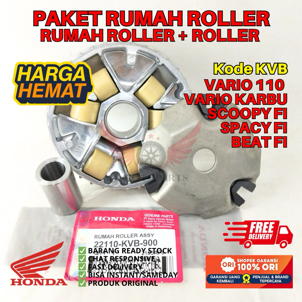 KVB RUMAH ROLER + ROLLER VARIO 110 ORIGINAL AHM HONDA, PAKET RUMAH ROLLER ORIGINAL VARIO KARBU, RUMA