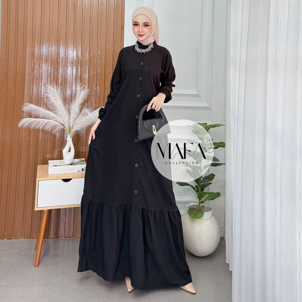 Gamis Rayon Polos Rempel Gamis Polos Busui Friendly Baju Gamis Syari Bahan Rayon Premium Size M L XL