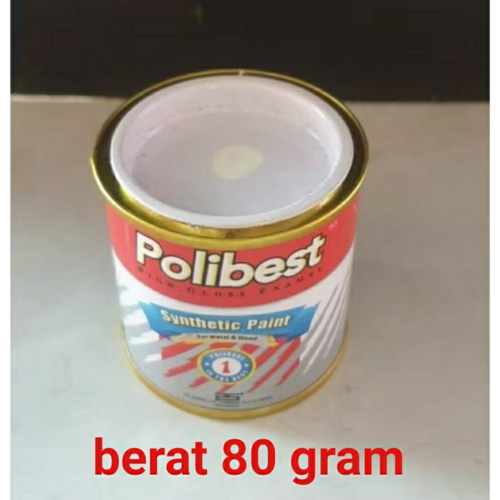 

Cat minyak warna putih dop dof untuk kayu dan besi berat 80 gram polibest
