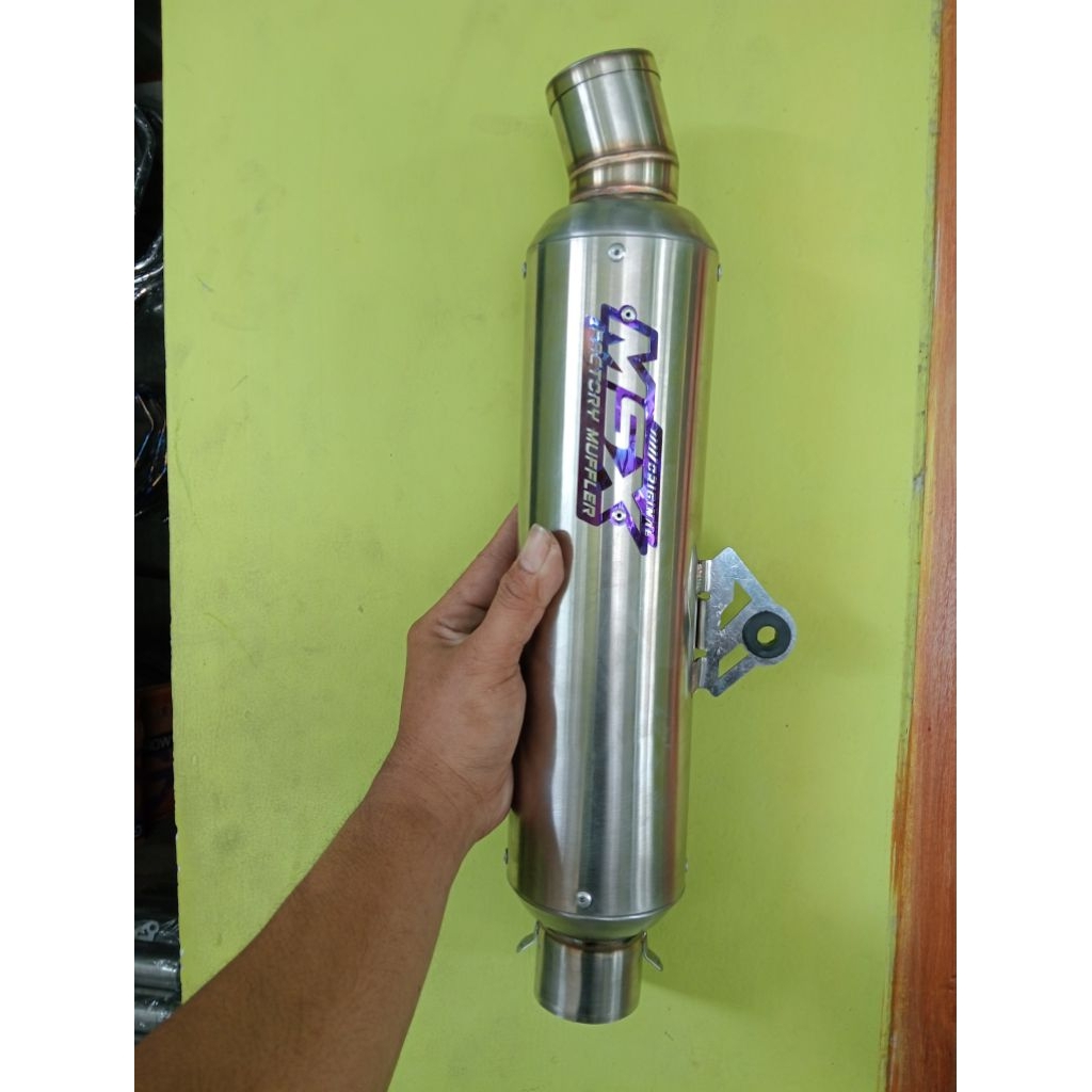slincer knalpot original msx emblem blu tlr panjang gembung tengah 30cm tlr jenong inlet 50