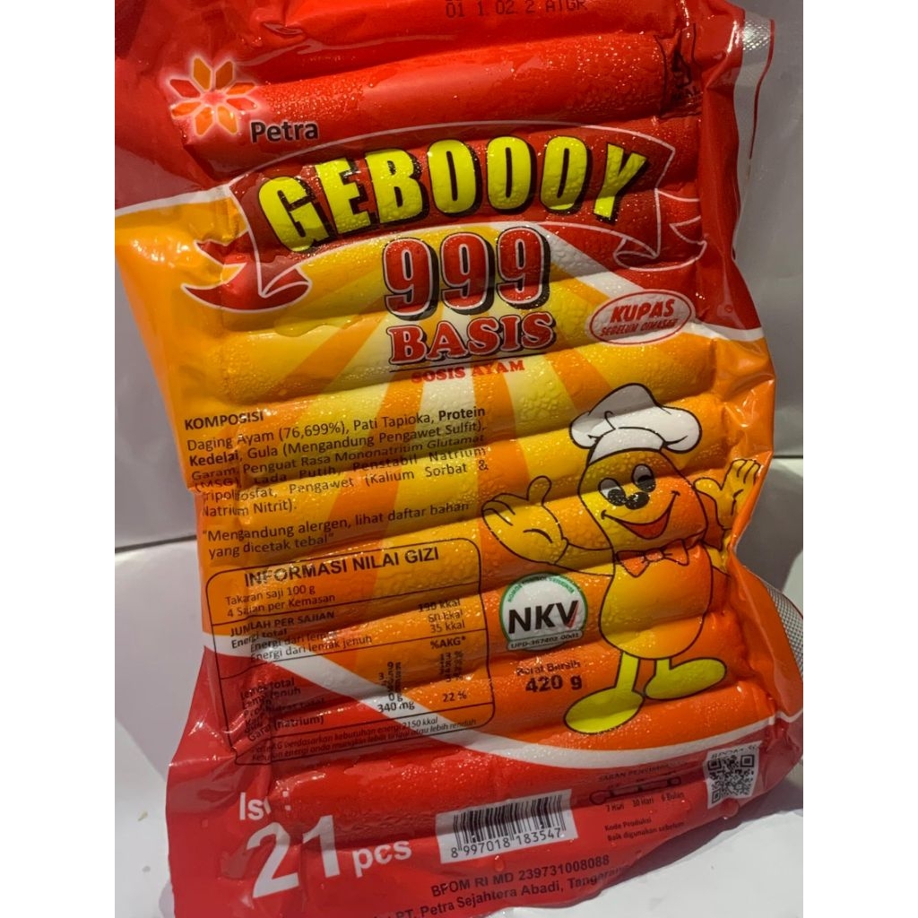 

Sosis Geboy Ayam 999 21pcs frozen food Makanan Instan Daging Pedas Merah Seafood Meat