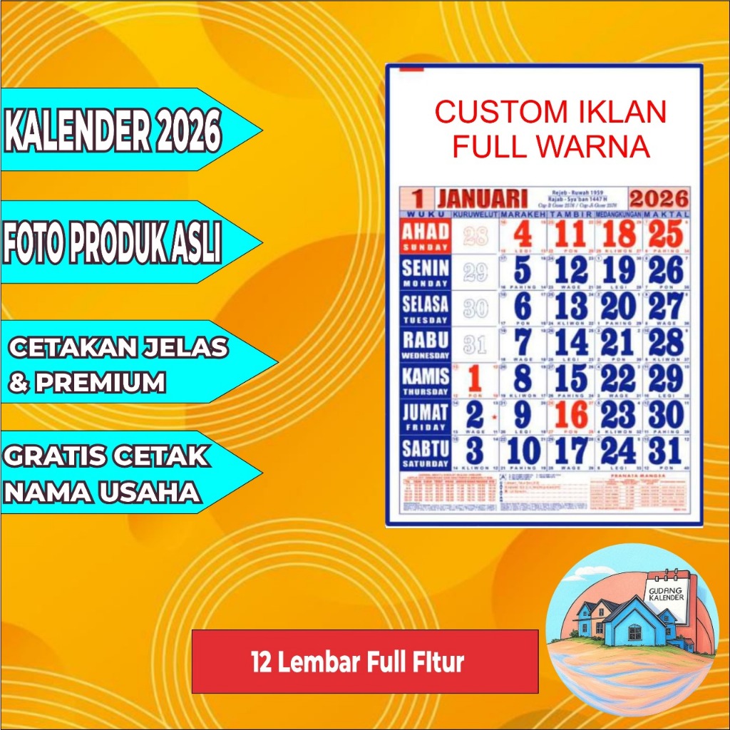 

KALENDER 12 LEMBAR (DENGAN IKLAN USAHAMU + FREE DESIGN)