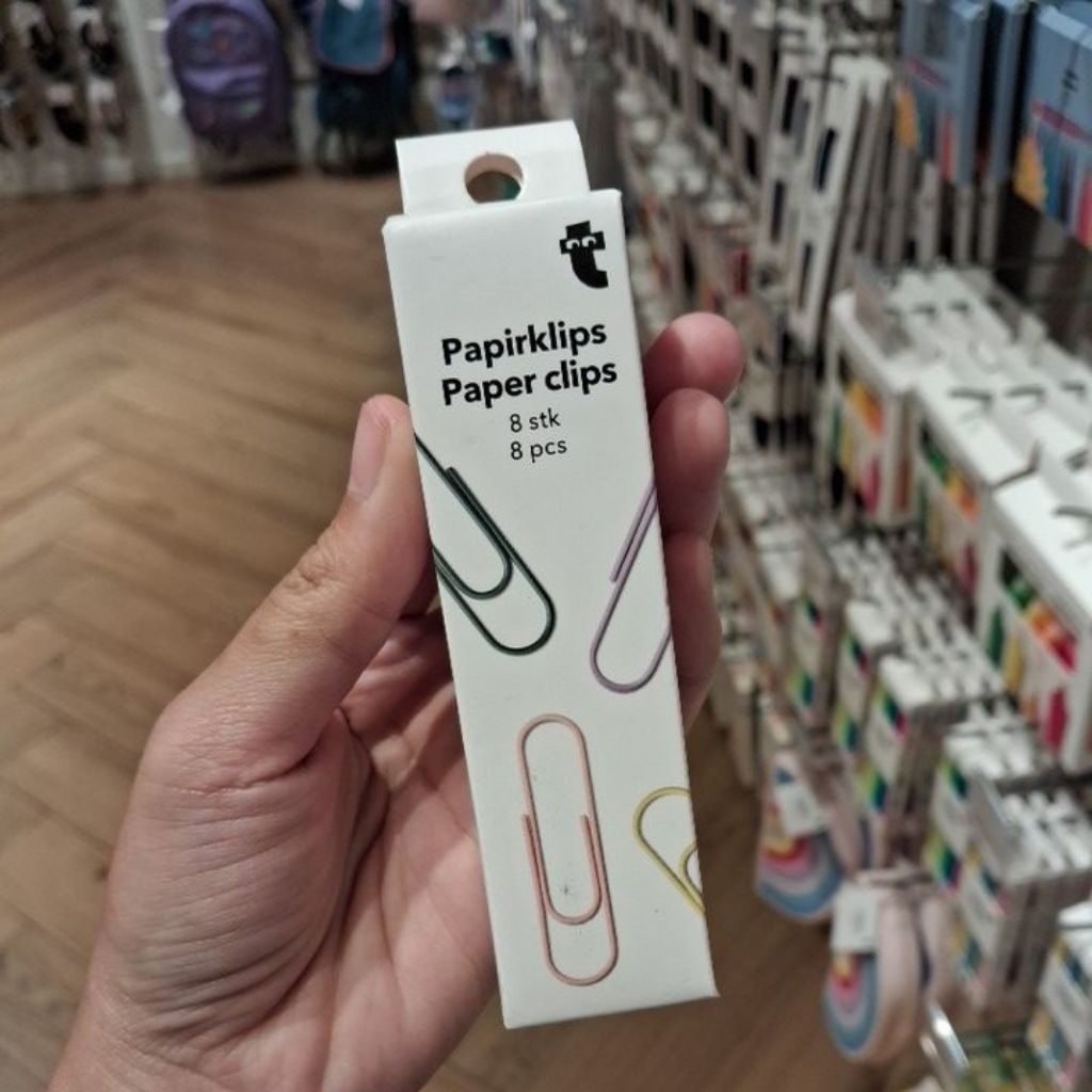 

[JASTIP FLYING TIGER] Paper Clip isi 8 Pcs Warna Warni