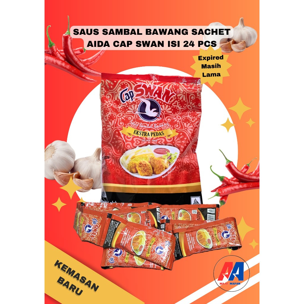 

Saus Sachet Sambal Bawang Aida Cap Swan 1 Pack Isi 24 Sachet