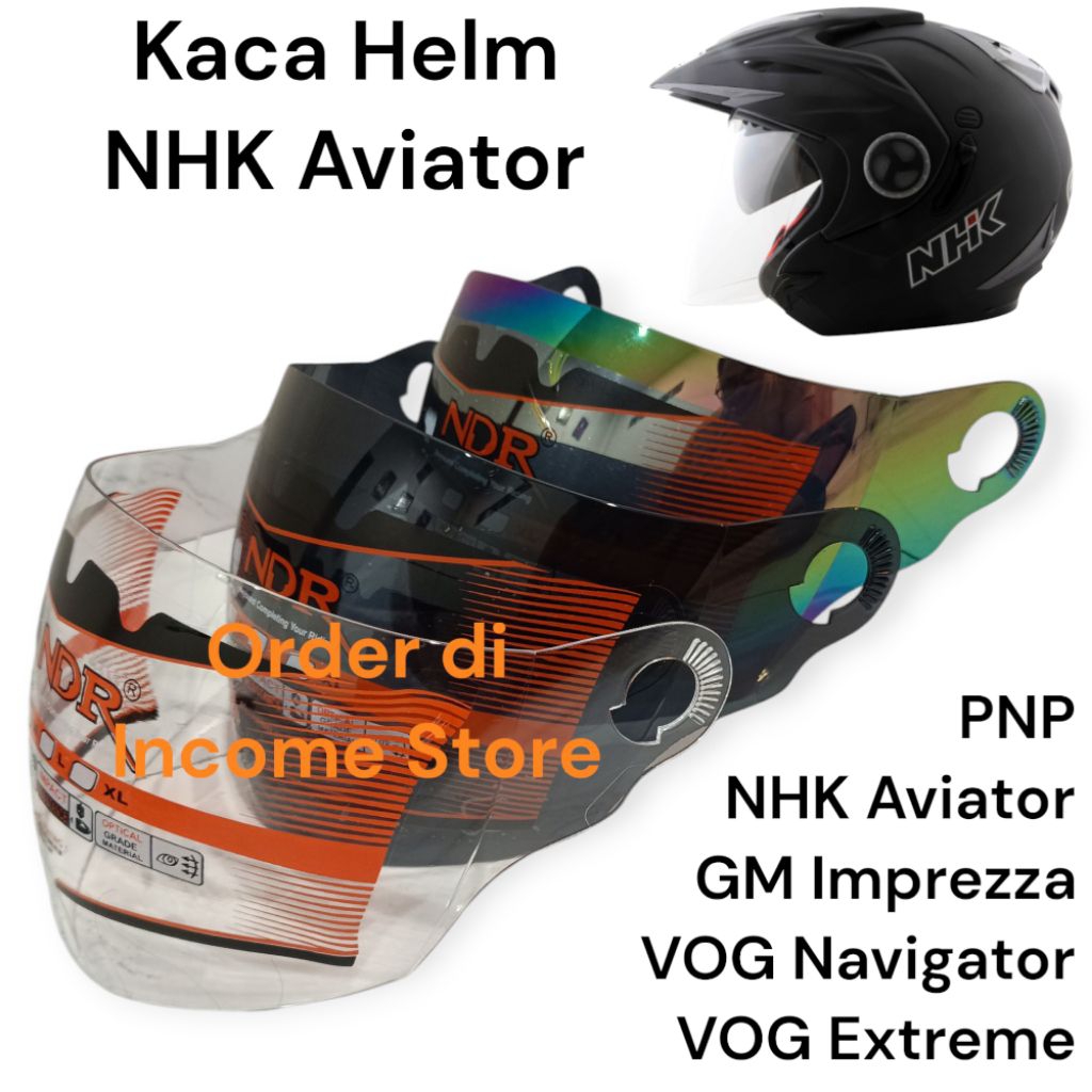 Kaca Visor Helm NHK Aviator Double Visor Kaca Helm NHK Aviator