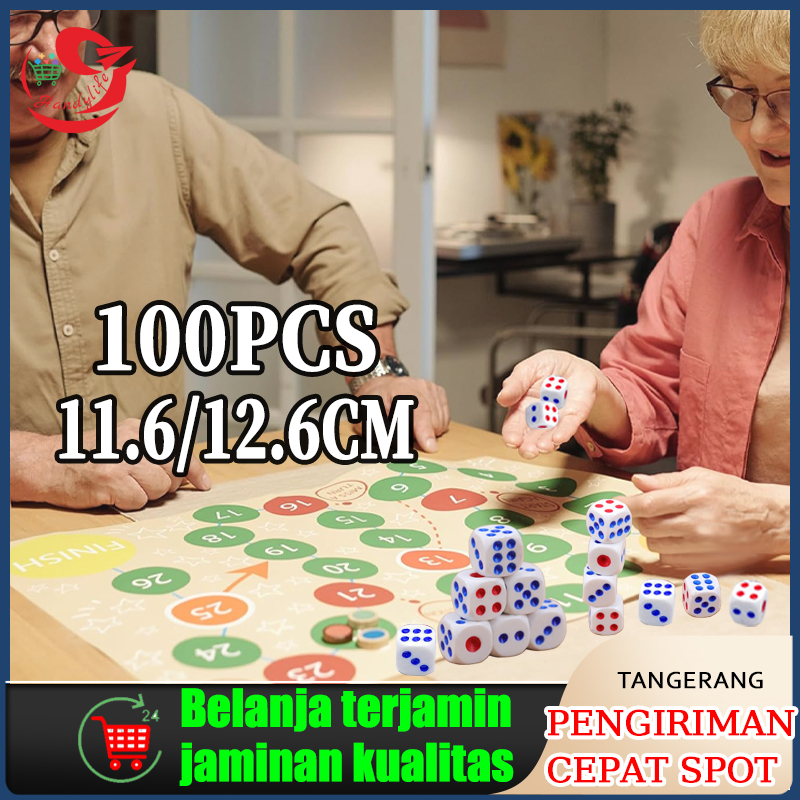 100PCS Dadu Dice Angka Biji Dadu Permainan Dadu Mainan Dadu kocok