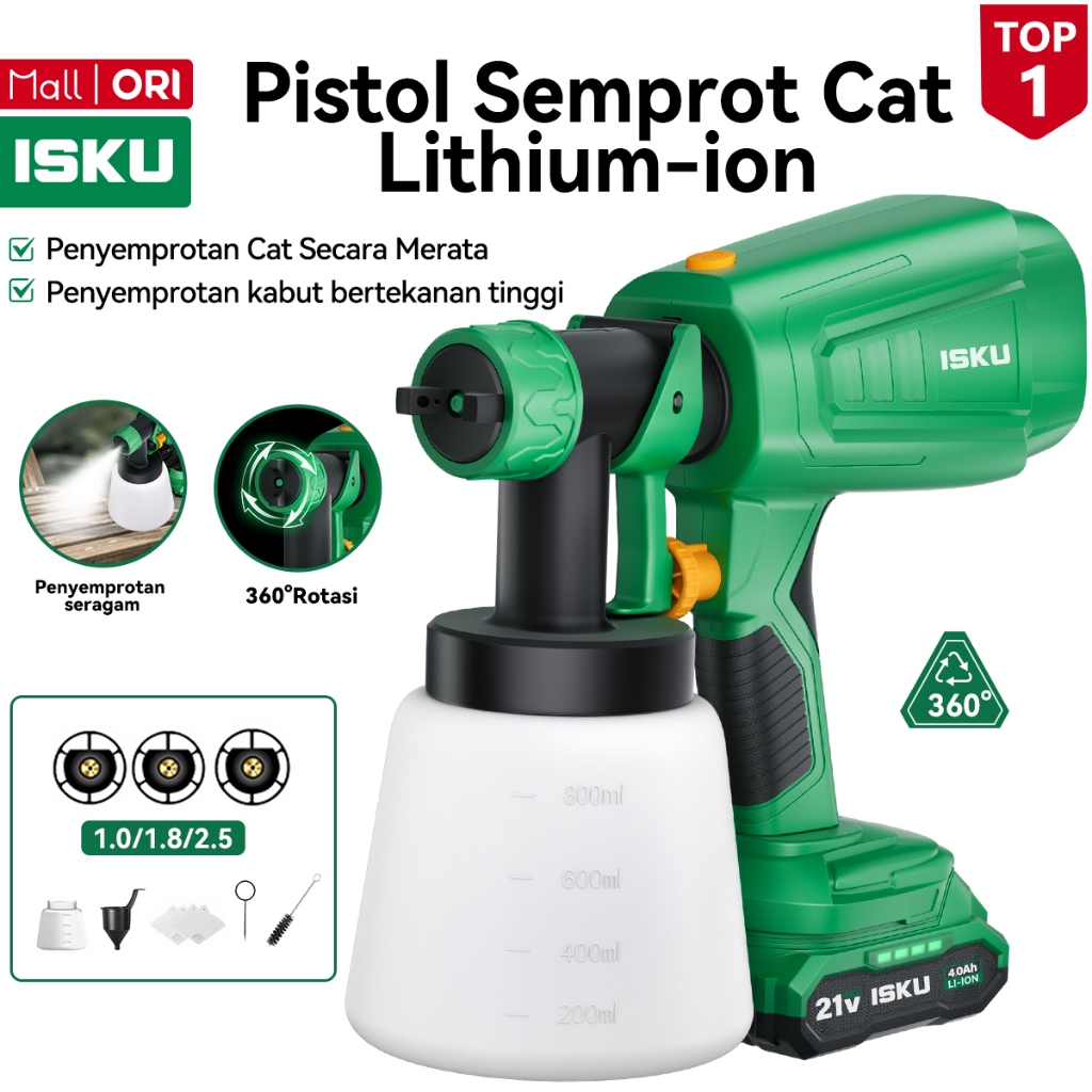 ISKU Pistol semprot cat litiumAlat cat listrikKaleng semprot 800mlKaleng semprot yang dapat disesuai