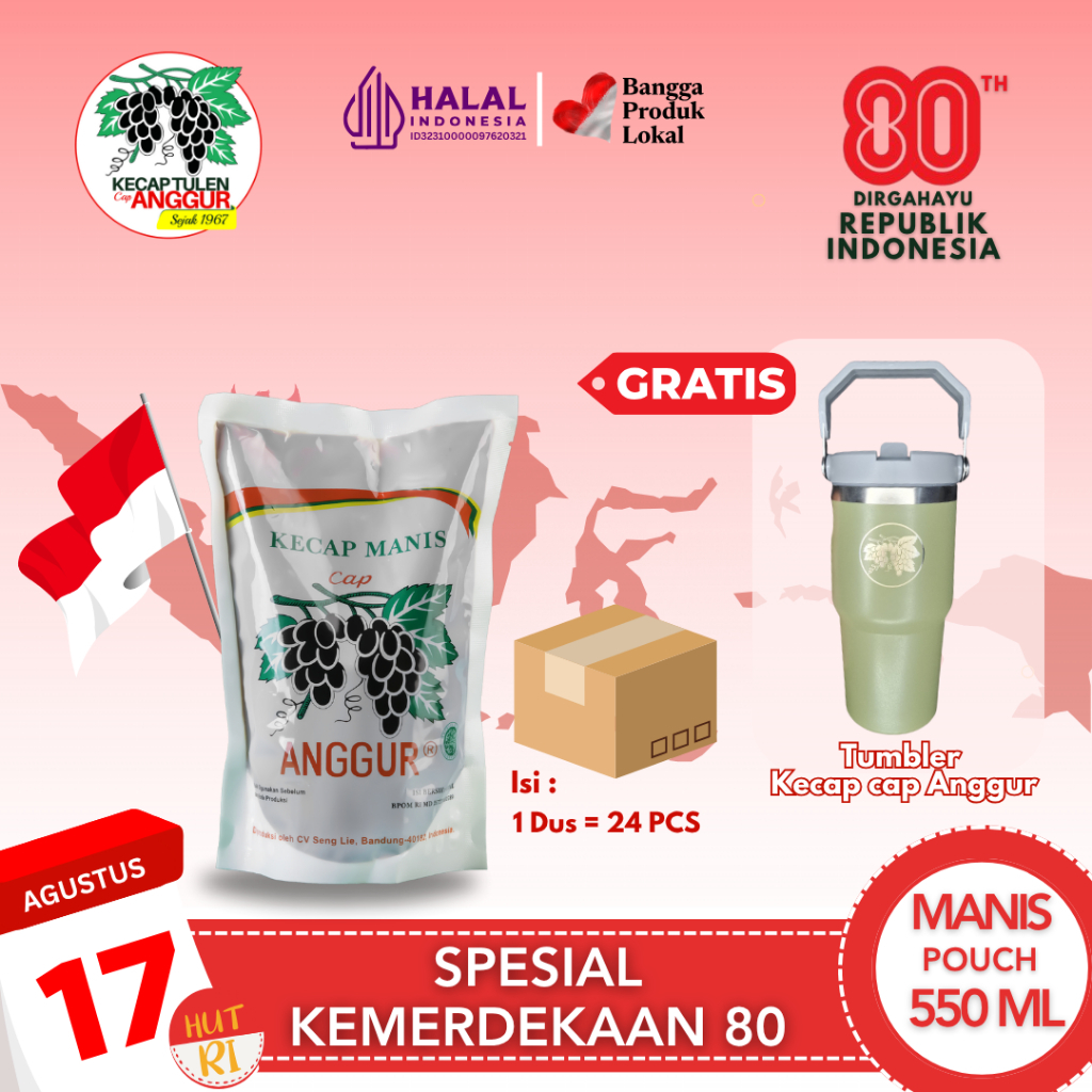 

[FREE TUMBLER] Cap Anggur Kecap Manis Reguler 550ml (Pouch) - 1 Karton