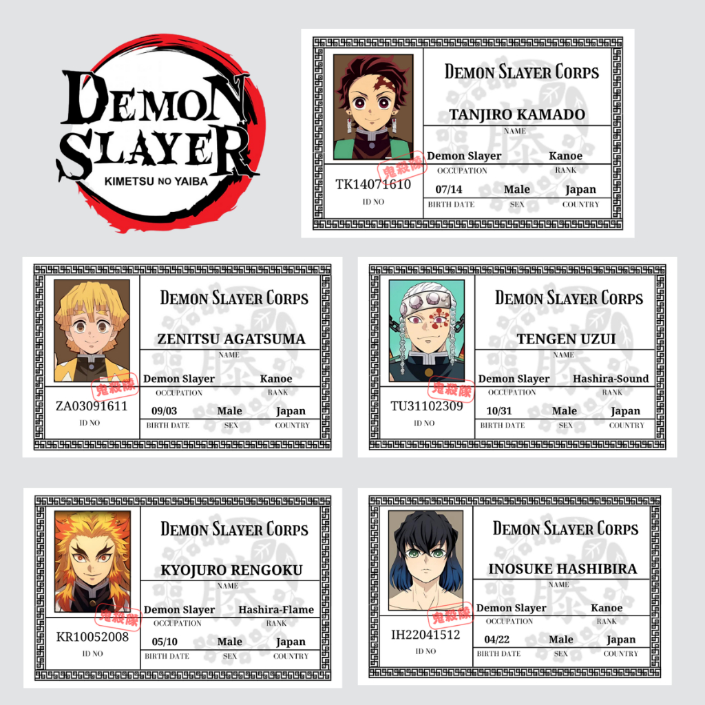 

Demon Slayer Corps ID Cards Tanjiro Name Badges