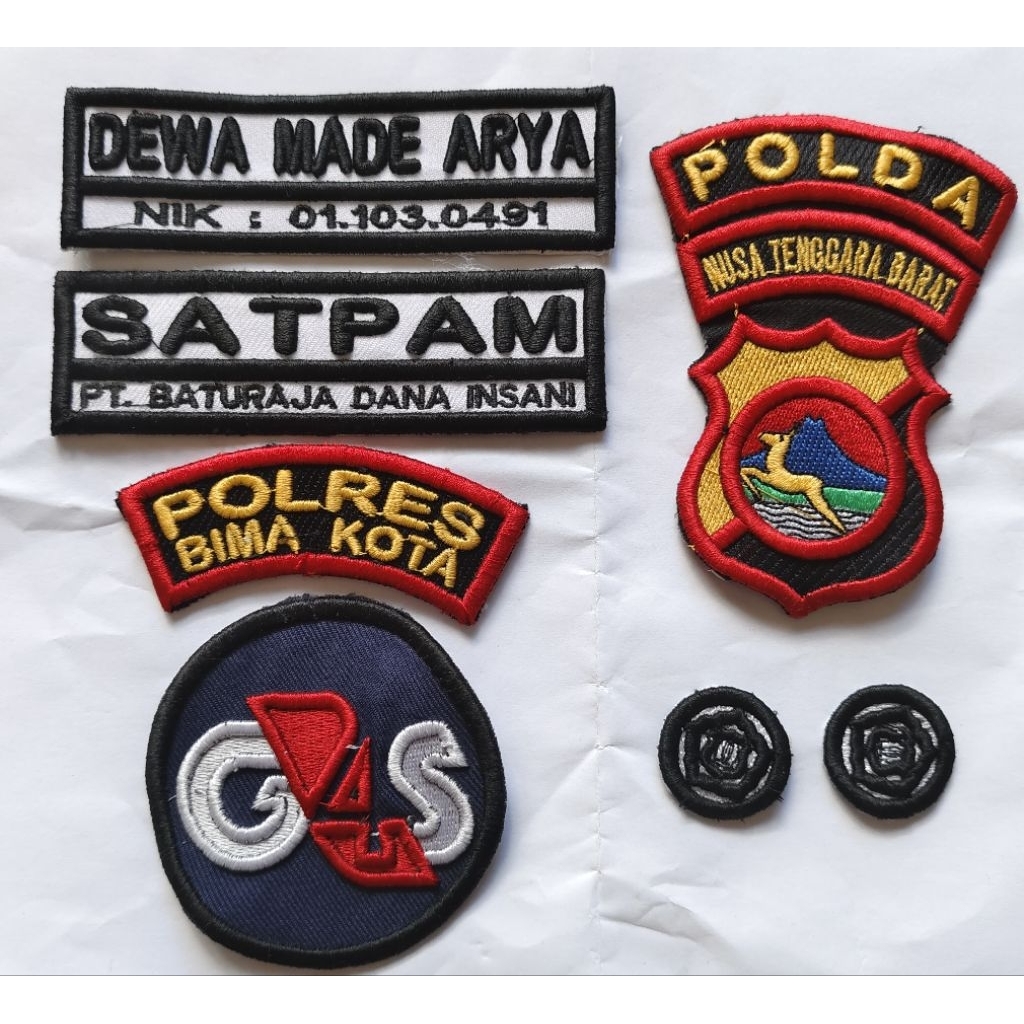 Atribut satpam Bordir Timbul 3d custom