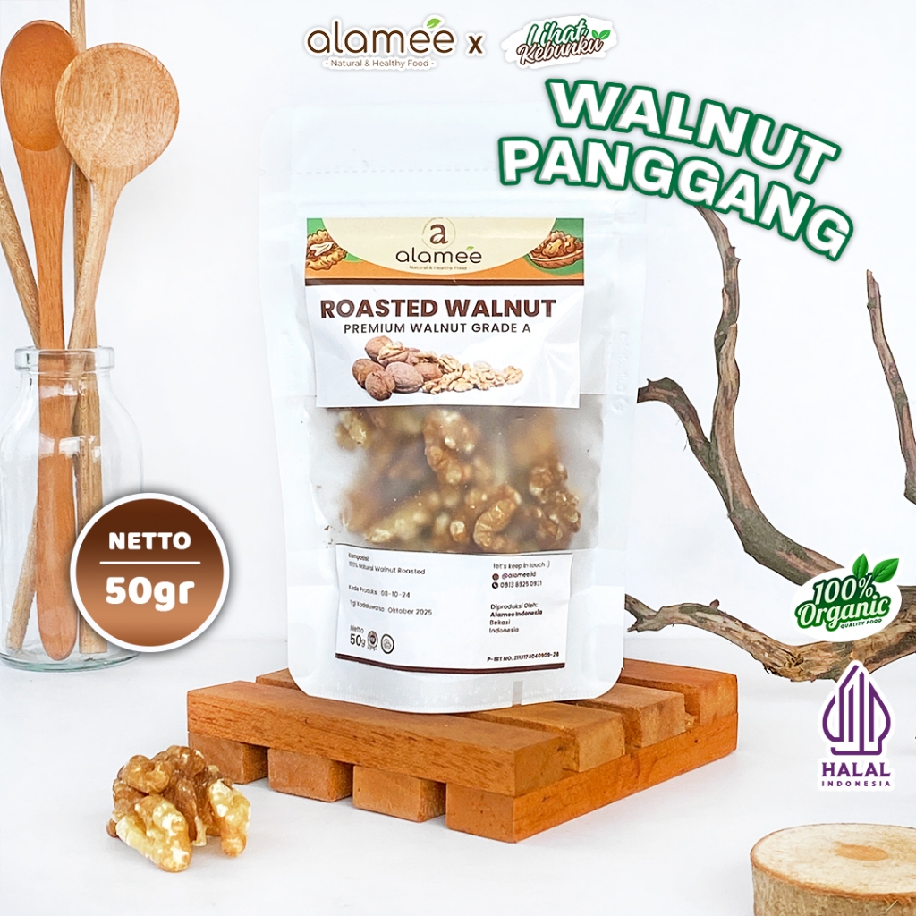 

ALAMEE Walnut Roasted Kacang Panggang Alami Organik Oven Matang Mini 50gr LIHAT KEBUNKU