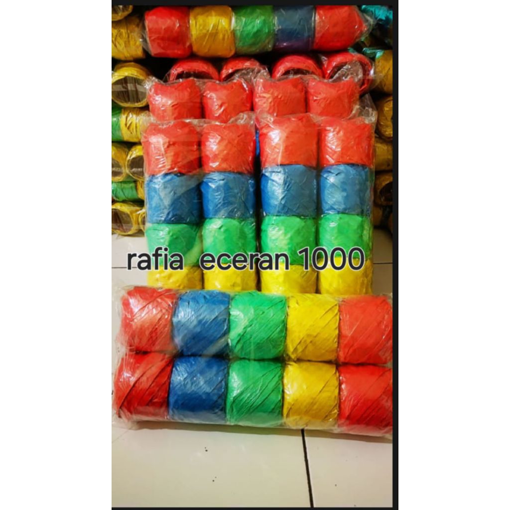

Tali Rafia 1pack isi 10 roll 3 pack isi 30 roll 5pack isi 50 roll tali pengikat dari bahan plastik