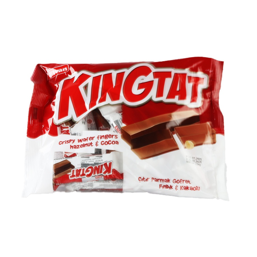 

Elvan Kingtat Wafer Turki Rasa Hazelnut Chocolate King Tat Crispy Finger Wafer Chocolate Hazelnut