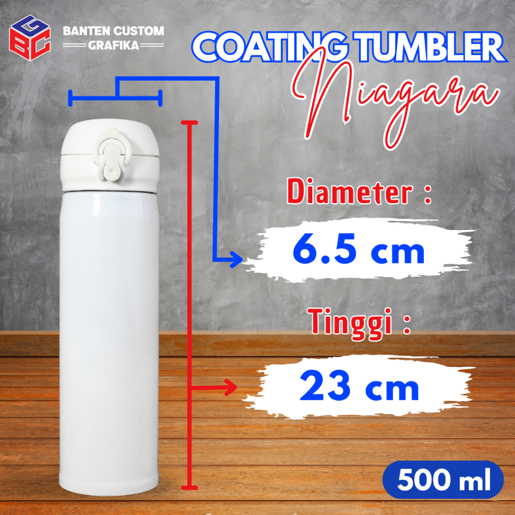 ( GROSIR )Tumbler Niagara Coating Siap Press Sublimasi Tumbler Coating Stainless Steel