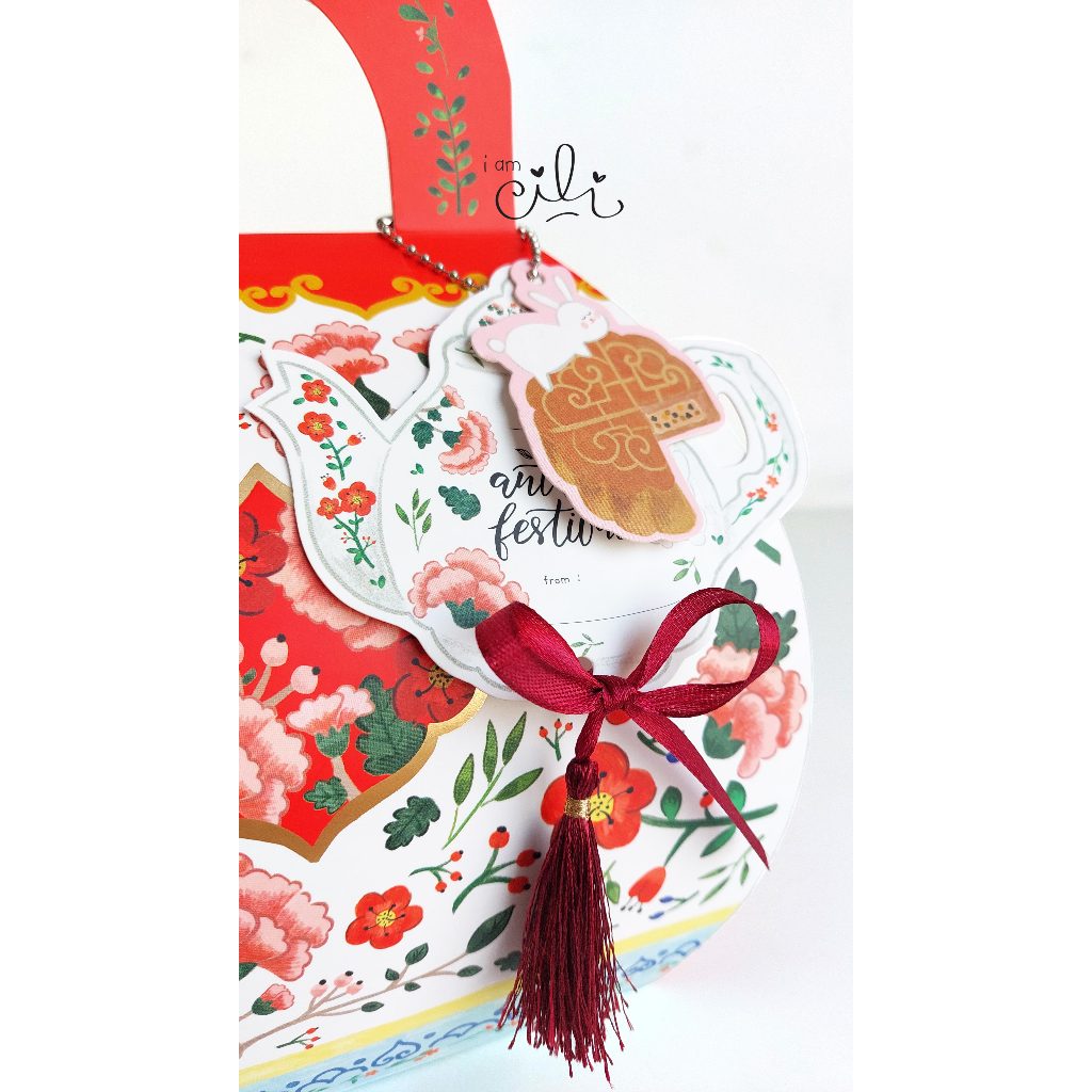 

(BOX 21 x 10 x 26cm IMLEK / MOONCAKE ) kotak box tas bunga kue imlek / mooncake [10 set]